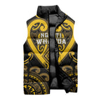 Custom Aotearoa Ngati Whatua Sleeveless Puffer Jacket Maori Tribal Pattern