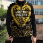 Custom Aotearoa Ngati Whatua Sleeveless Puffer Jacket Maori Tribal Pattern