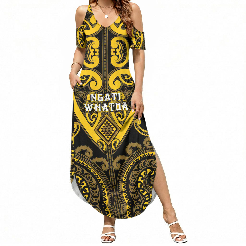 Custom Aotearoa Ngati Whatua Summer Maxi Dress Maori Tribal Pattern