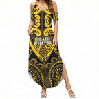Custom Aotearoa Ngati Whatua Summer Maxi Dress Maori Tribal Pattern