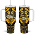Custom Aotearoa Ngati Whatua Tumbler With Handle Maori Tribal Pattern