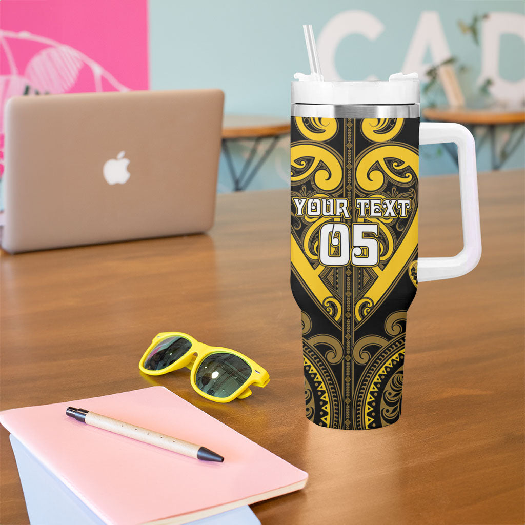 Custom Aotearoa Ngati Whatua Tumbler With Handle Maori Tribal Pattern