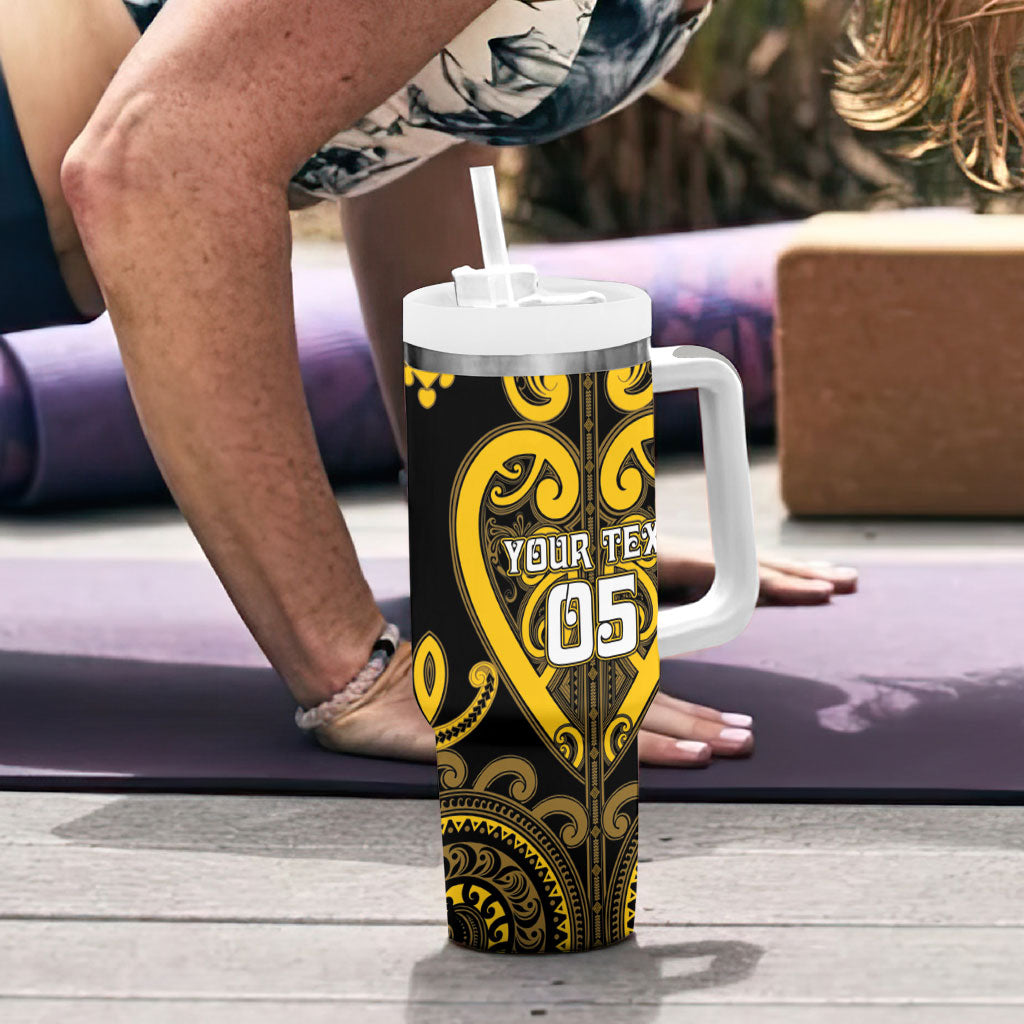 Custom Aotearoa Ngati Whatua Tumbler With Handle Maori Tribal Pattern
