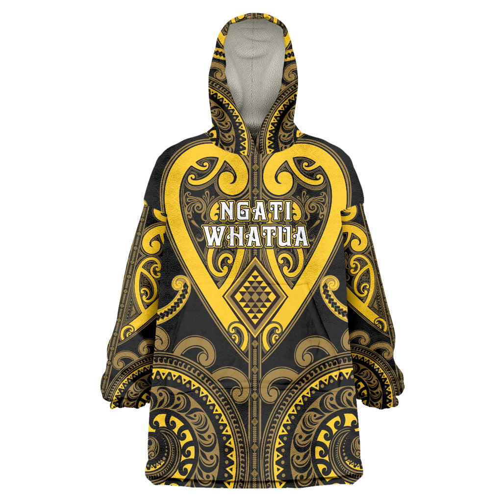 Custom Aotearoa Ngati Whatua Wearable Blanket Hoodie Maori Tribal Pattern