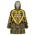 Custom Aotearoa Ngati Whatua Wearable Blanket Hoodie Maori Tribal Pattern