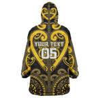 Custom Aotearoa Ngati Whatua Wearable Blanket Hoodie Maori Tribal Pattern