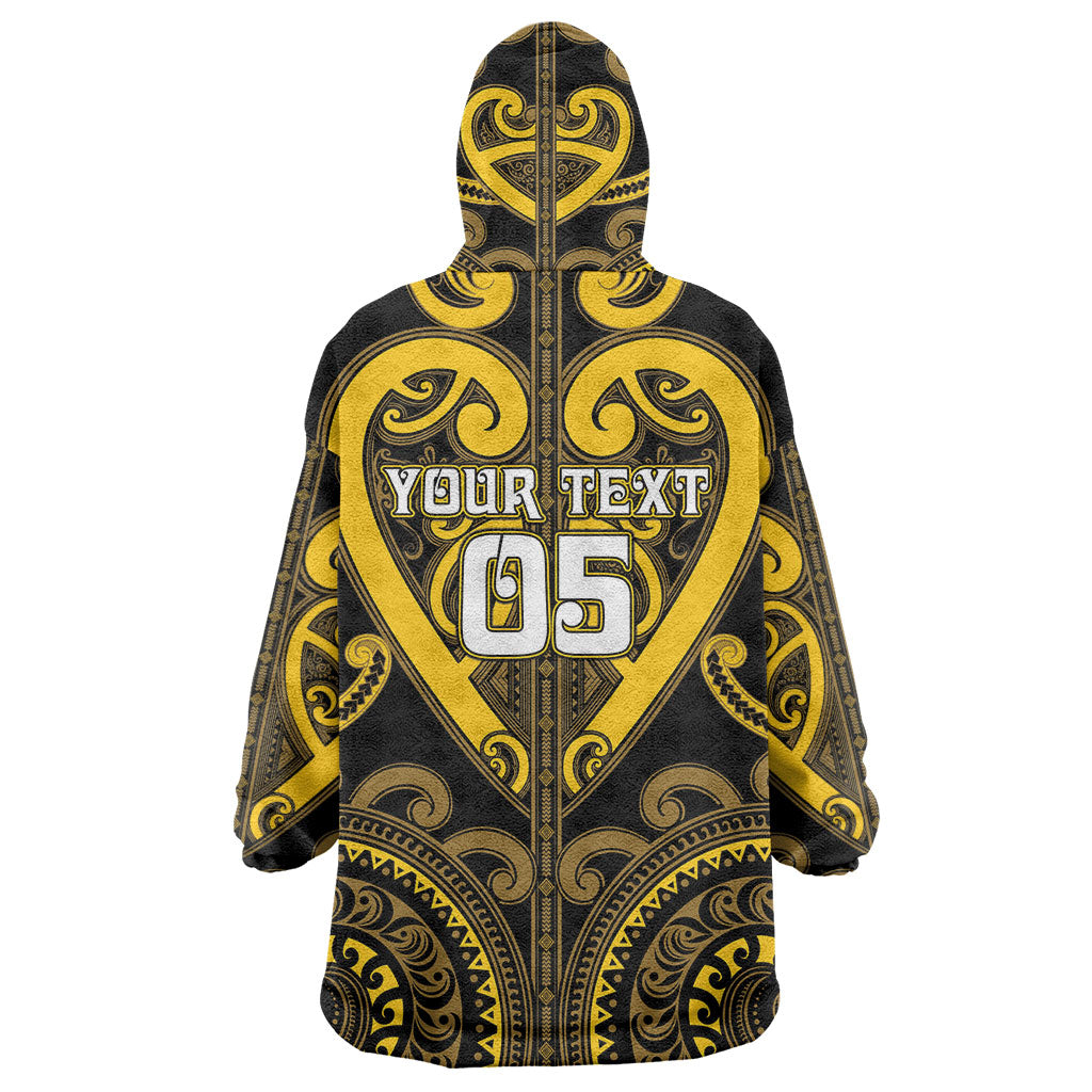 Custom Aotearoa Ngati Whatua Wearable Blanket Hoodie Maori Tribal Pattern