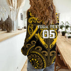 Custom Aotearoa Ngati Whatua Women Casual Shirt Maori Tribal Pattern