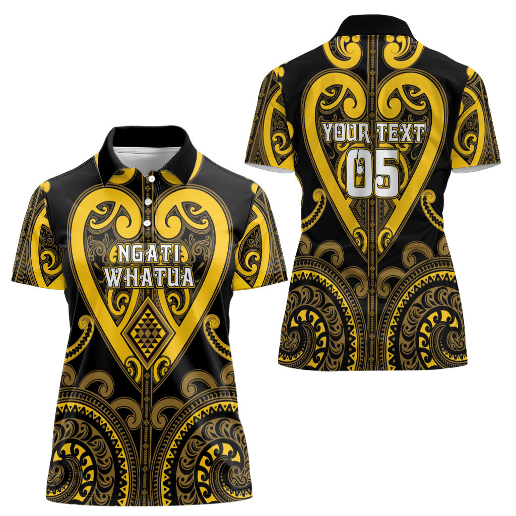 Custom Aotearoa Ngati Whatua Women Polo Shirt Maori Tribal Pattern