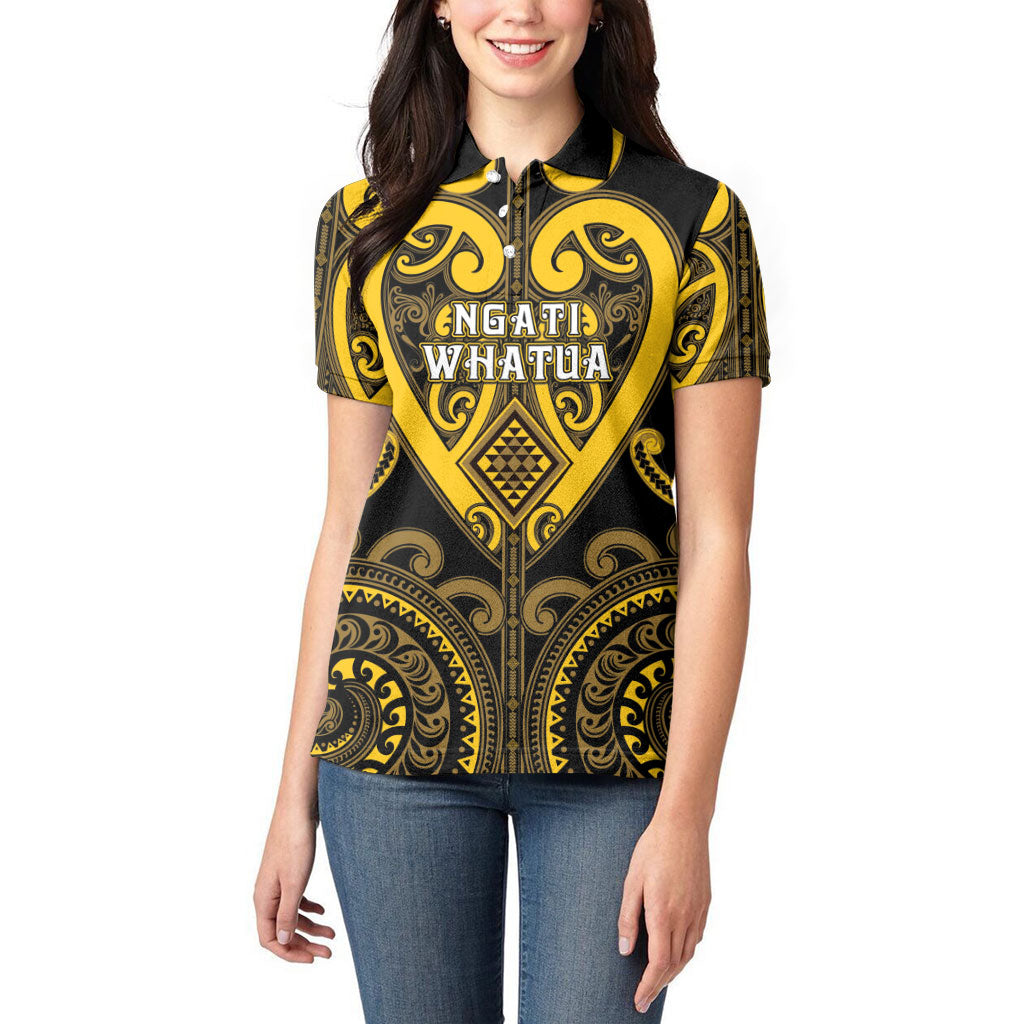 Custom Aotearoa Ngati Whatua Women Polo Shirt Maori Tribal Pattern