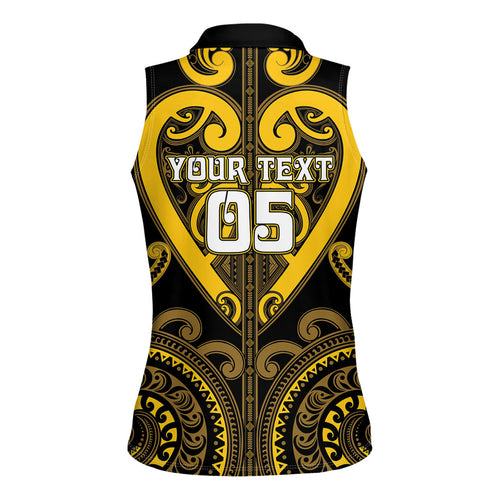 Custom Aotearoa Ngati Whatua Women Sleeveless Polo Shirt Maori Tribal Pattern
