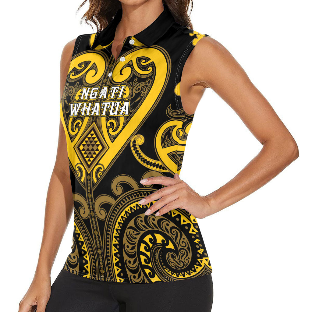 Custom Aotearoa Ngati Whatua Women Sleeveless Polo Shirt Maori Tribal Pattern
