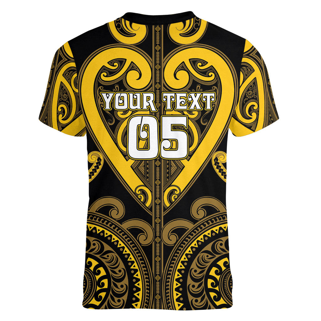 Custom Aotearoa Ngati Whatua Women V-Neck T-Shirt Maori Tribal Pattern