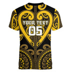 Custom Aotearoa Ngati Whatua Women V-Neck T-Shirt Maori Tribal Pattern