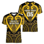 Custom Aotearoa Ngati Whatua Women V-Neck T-Shirt Maori Tribal Pattern