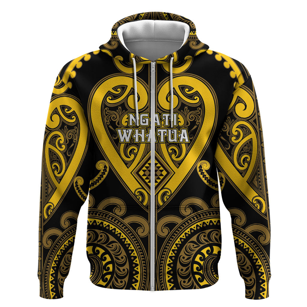 Custom Aotearoa Ngati Whatua Zip Hoodie Maori Tribal Pattern