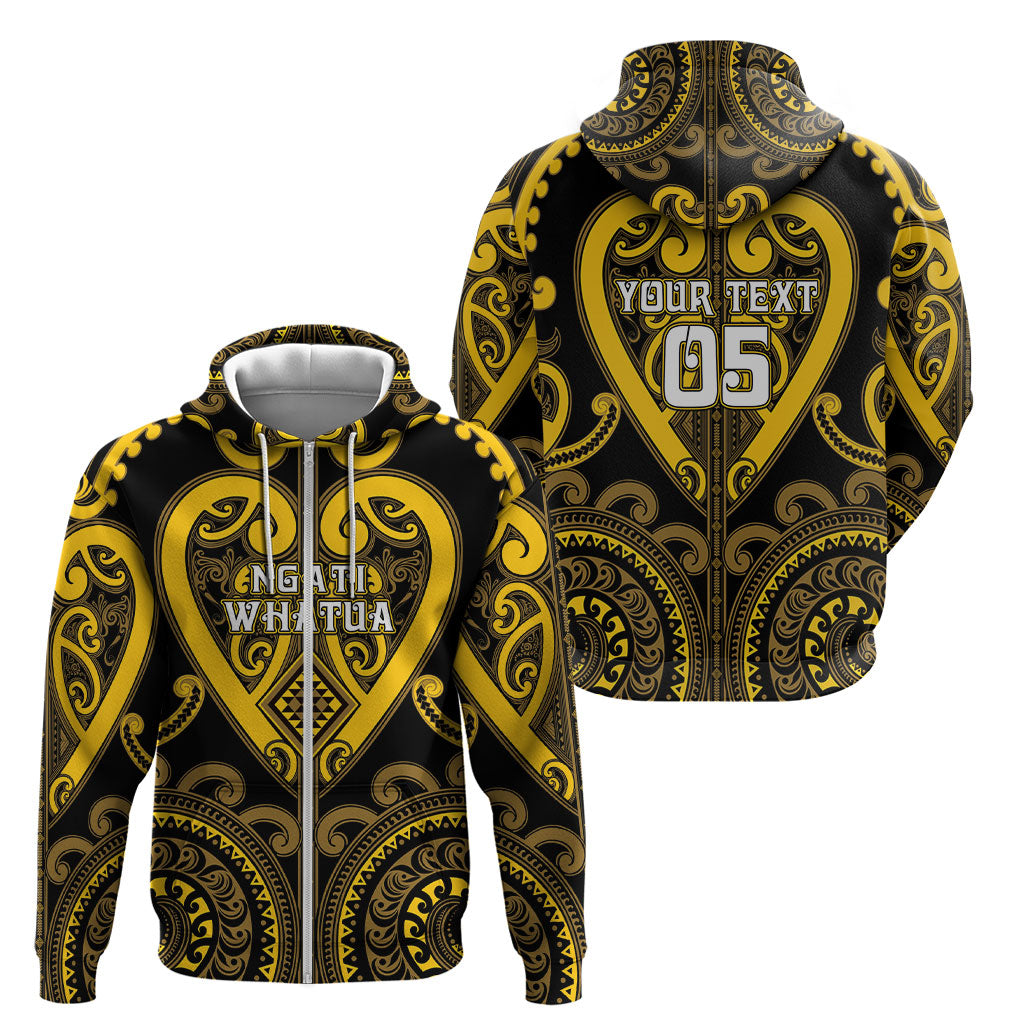 Custom Aotearoa Ngati Whatua Zip Hoodie Maori Tribal Pattern
