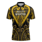 Custom Aotearoa Ngati Whatua Zipper Polo Shirt Maori Tribal Pattern