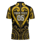 Custom Aotearoa Ngati Whatua Zipper Polo Shirt Maori Tribal Pattern