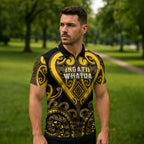 Custom Aotearoa Ngati Whatua Zipper Polo Shirt Maori Tribal Pattern