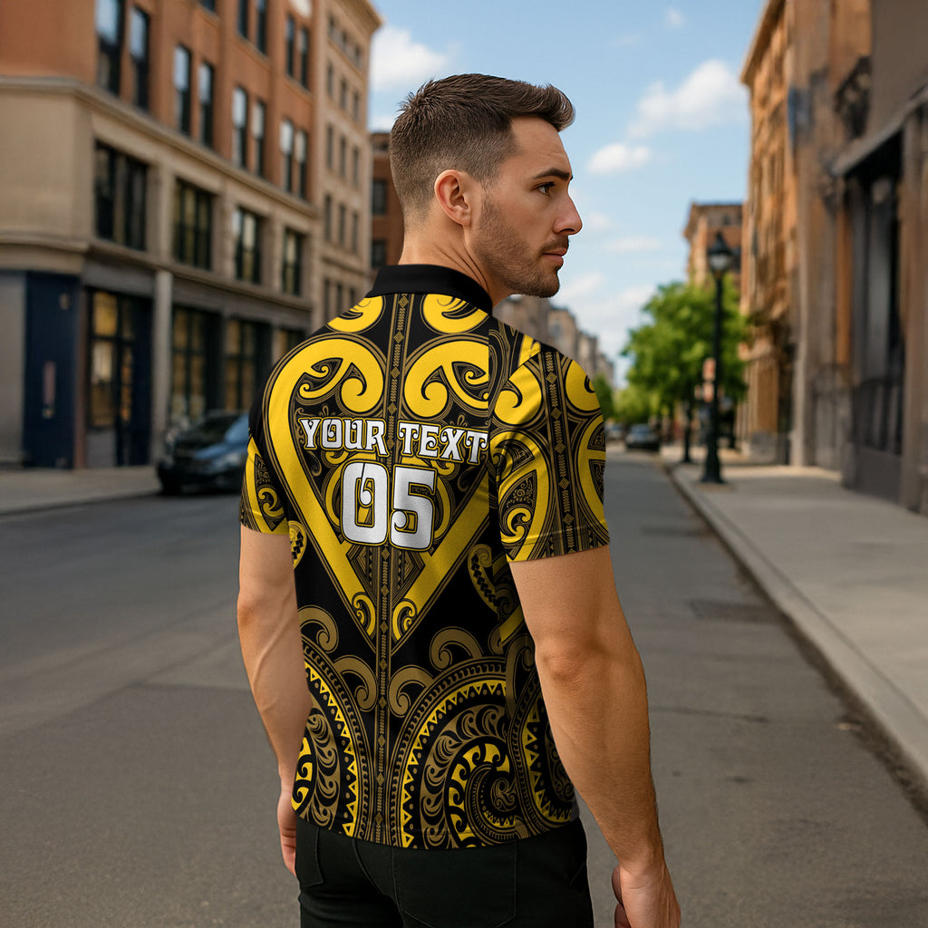 Custom Aotearoa Ngati Whatua Zipper Polo Shirt Maori Tribal Pattern