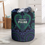 Aotearoa Ngati Pikiao Laundry Basket Maori Tribal Pattern