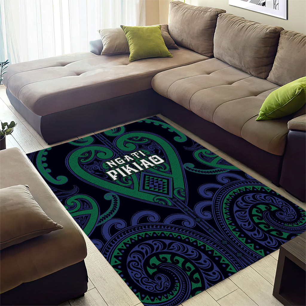 Aotearoa Ngati Pikiao Area Rug Maori Tribal Pattern