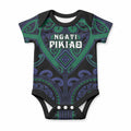 Custom Aotearoa Ngati Pikiao Baby Onesie Maori Tribal Pattern