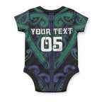 Custom Aotearoa Ngati Pikiao Baby Onesie Maori Tribal Pattern