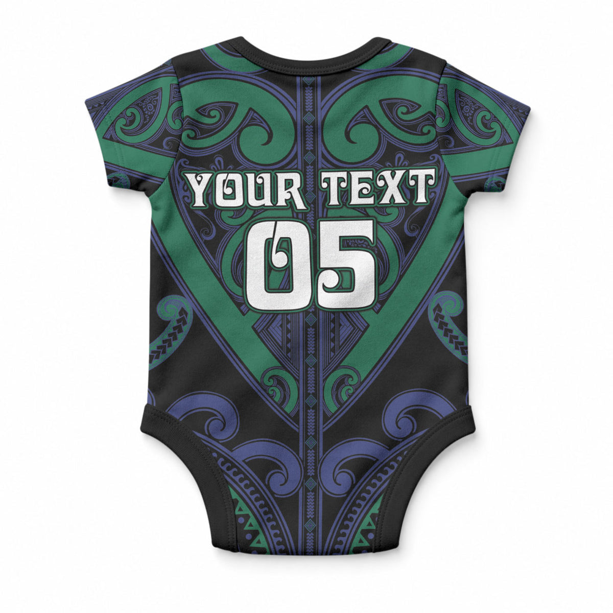 Custom Aotearoa Ngati Pikiao Baby Onesie Maori Tribal Pattern