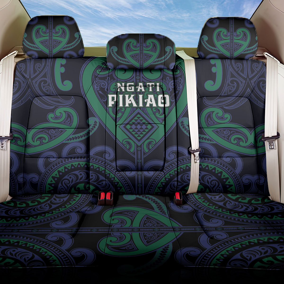 Aotearoa Ngati Pikiao Back Car Seat Cover Maori Tribal Pattern