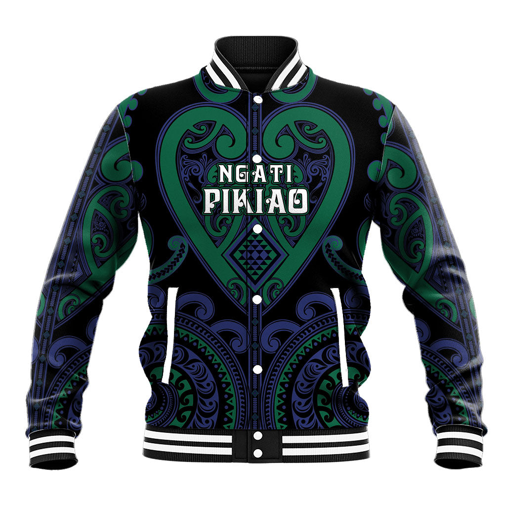 Custom Aotearoa Ngati Pikiao Baseball Jacket Maori Tribal Pattern