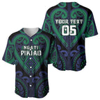 Custom Aotearoa Ngati Pikiao Baseball Jersey Maori Tribal Pattern