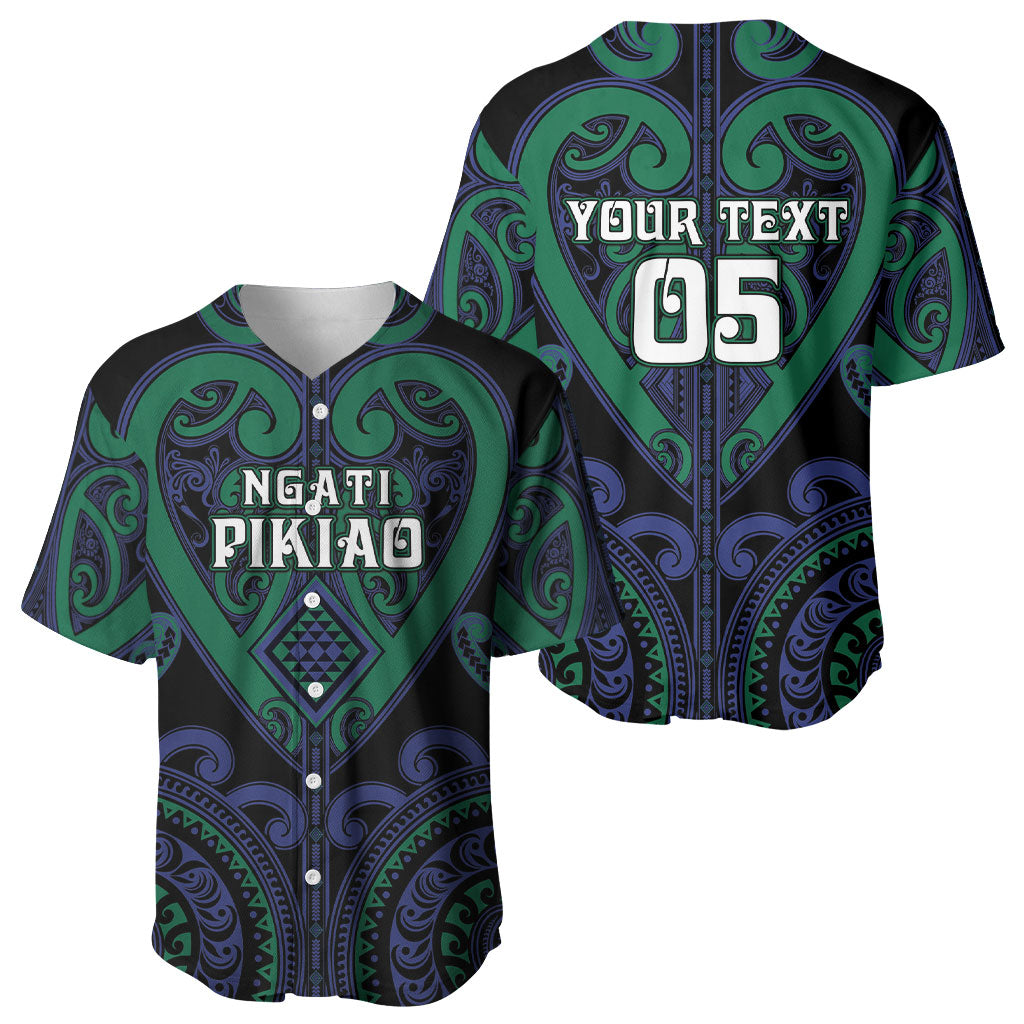 Custom Aotearoa Ngati Pikiao Baseball Jersey Maori Tribal Pattern