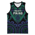 Custom Aotearoa Ngati Pikiao Basketball Jersey Maori Tribal Pattern