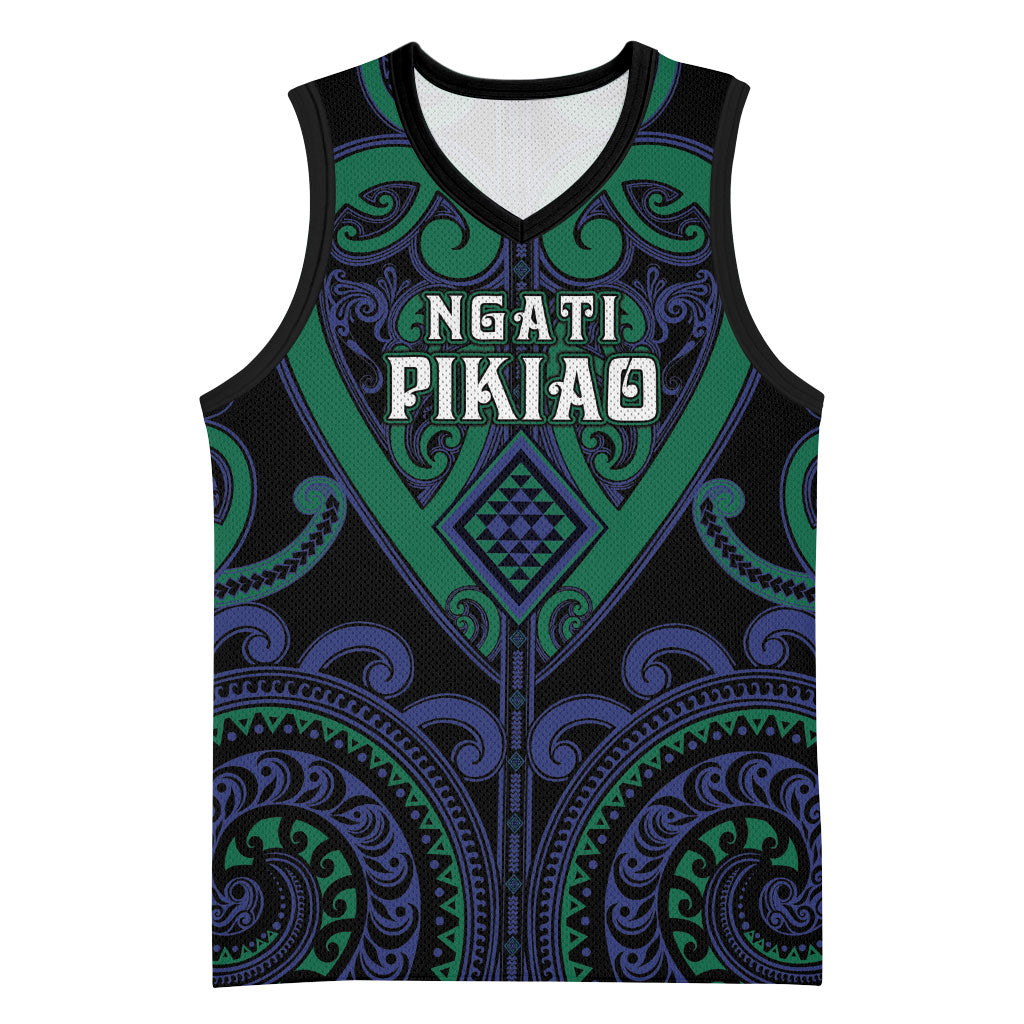 Custom Aotearoa Ngati Pikiao Basketball Jersey Maori Tribal Pattern
