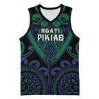 Custom Aotearoa Ngati Pikiao Basketball Jersey Maori Tribal Pattern