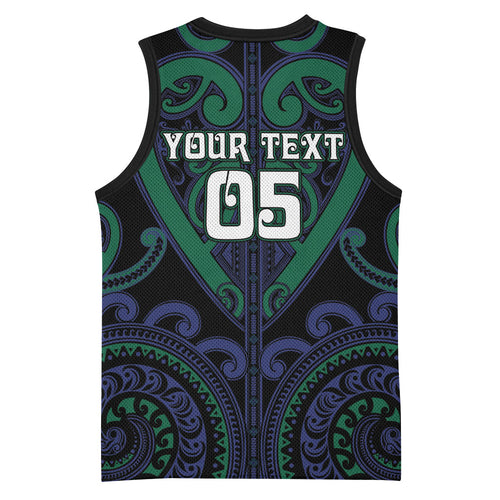 Custom Aotearoa Ngati Pikiao Basketball Jersey Maori Tribal Pattern