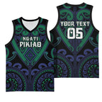Custom Aotearoa Ngati Pikiao Basketball Jersey Maori Tribal Pattern