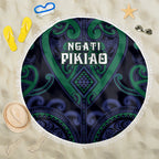 Aotearoa Ngati Pikiao Beach Blanket Maori Tribal Pattern