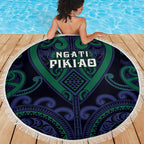 Aotearoa Ngati Pikiao Beach Blanket Maori Tribal Pattern