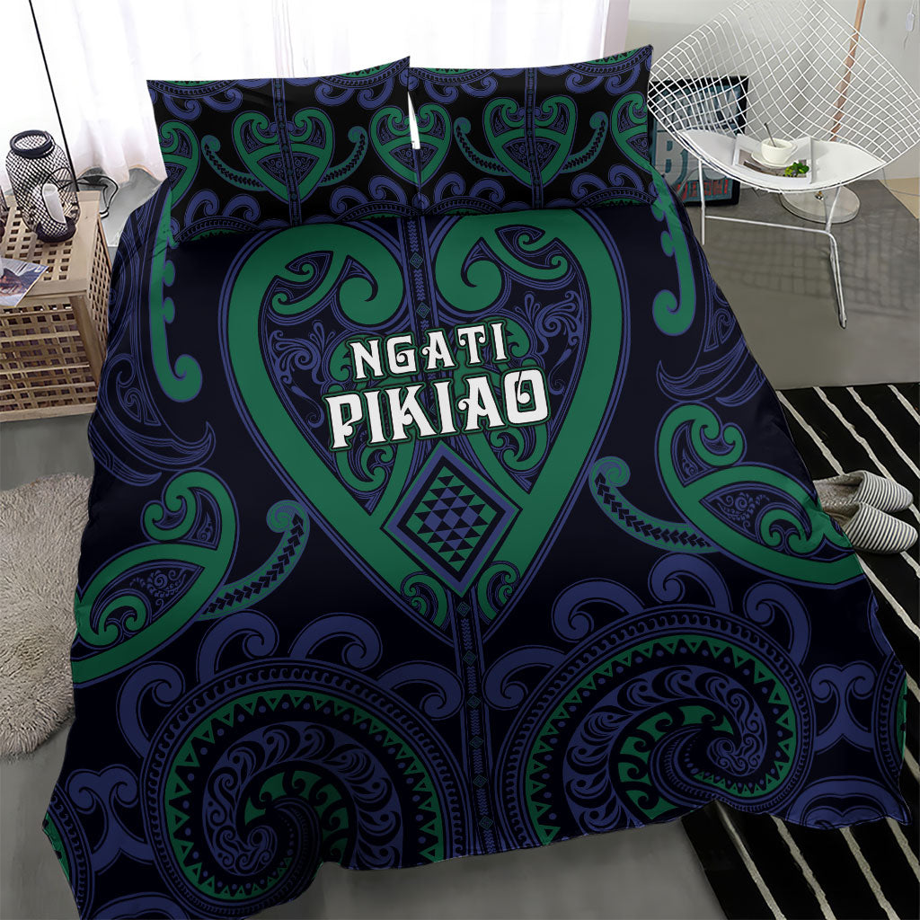 Aotearoa Ngati Pikiao Bedding Set Maori Tribal Pattern