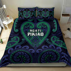 Aotearoa Ngati Pikiao Bedding Set Maori Tribal Pattern