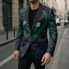 Custom Aotearoa Ngati Pikiao Blazer Maori Tribal Pattern