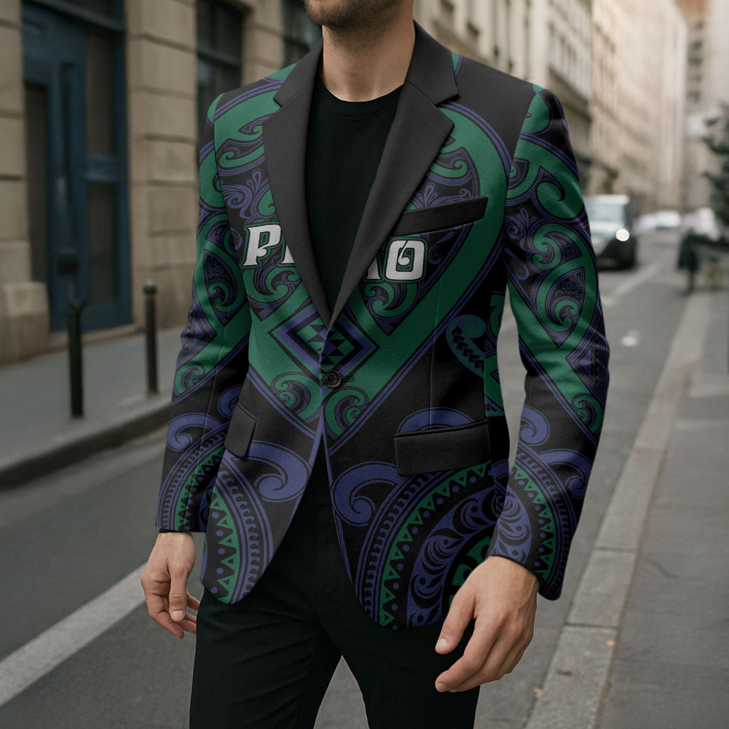 Custom Aotearoa Ngati Pikiao Blazer Maori Tribal Pattern