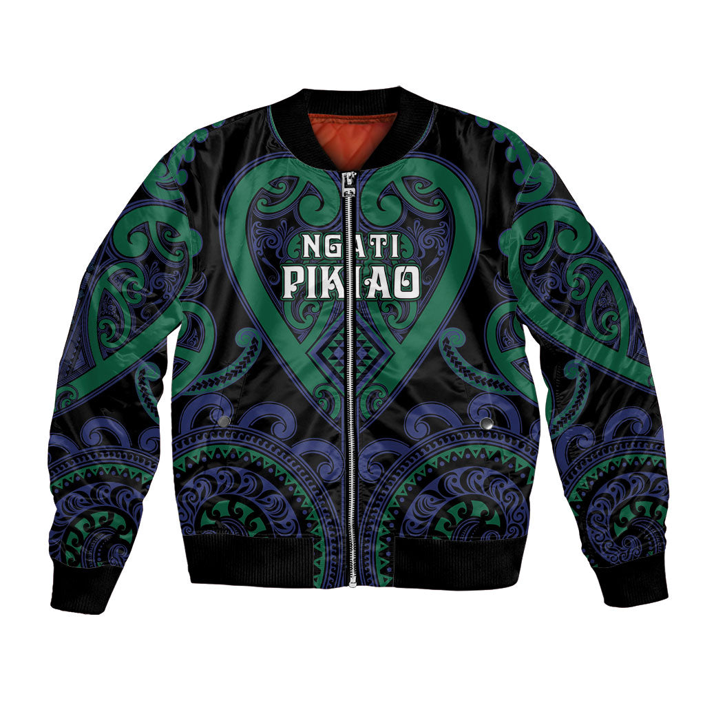 Custom Aotearoa Ngati Pikiao Bomber Jacket Maori Tribal Pattern