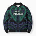 Custom Aotearoa Ngati Pikiao Bomber Puffer Jacket Maori Tribal Pattern