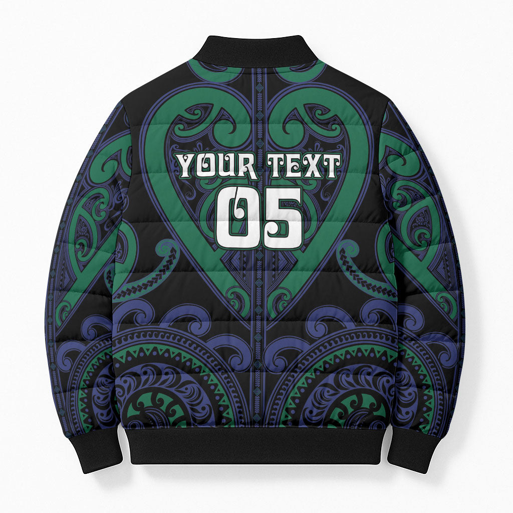 Custom Aotearoa Ngati Pikiao Bomber Puffer Jacket Maori Tribal Pattern