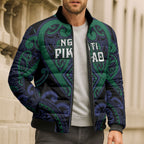 Custom Aotearoa Ngati Pikiao Bomber Puffer Jacket Maori Tribal Pattern