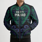 Custom Aotearoa Ngati Pikiao Bomber Puffer Jacket Maori Tribal Pattern
